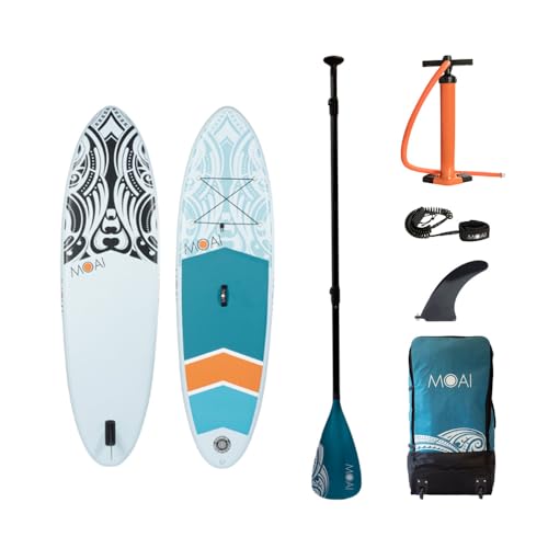 Campsup SUP Moai 9'5' Aufblasbares Stand Up Paddle Board | 287 x 76 x 13 cm | Surfboard...