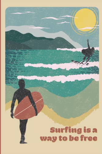 Surfen Notizbuch: Journal für Surfer und Wellenreiter im Retro Vintage Design | 120...