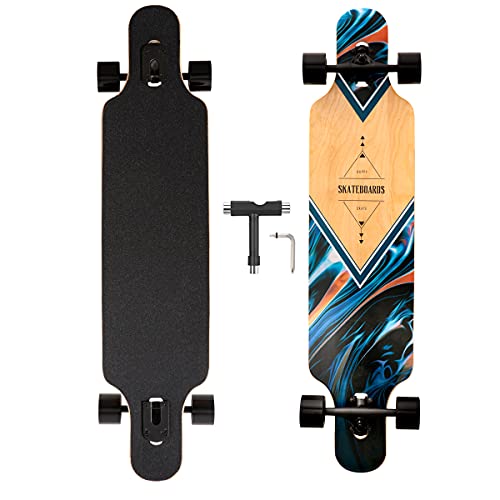 Longboard, 8-lagigem Ahornholz Cruiser komplettes Skateboard,Longboards für mädchen...