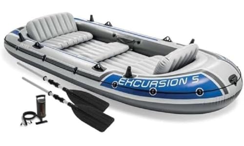 Intex Excursion 5 Set Schlauchboot - 366 x 168 x 43 cm - 4-teilig - Mehrfarbig
