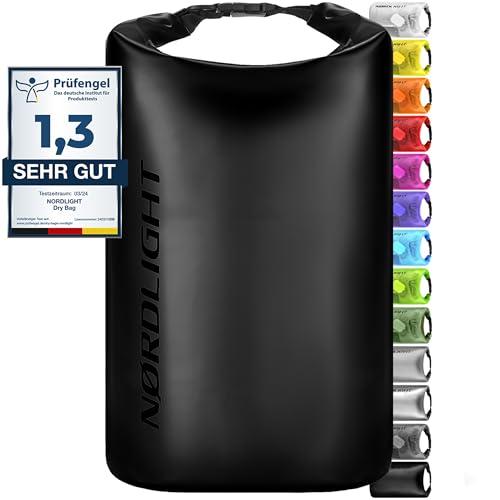 Nordlight Dry Bag 5L Wasserdichter Beutel - (Schwarz) Wasserdichter Packsack Mit Roll Top...