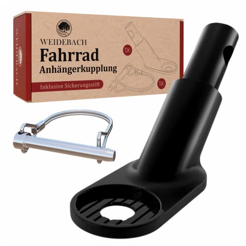 WEIDEBACH® Stabile Fahrradanhänger Kupplung mit Sicherungsstift schwarz, hohe...