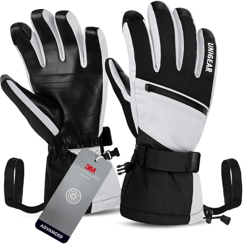 Unigear Skihandschuhe Herren Damen, Wasserdicht rutschfest Winter Sport Handschuhe für...