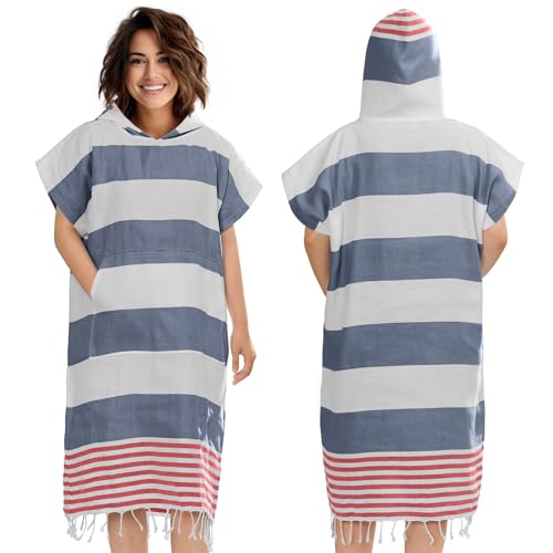 JEMIDI Badeponcho Damen Herren - Schnelltrocknender Surf Poncho - Leichtes Handtuch Kleid...