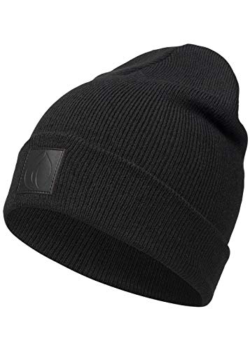 Occulto Leatherpatch Winter Mütze Beanie Black1