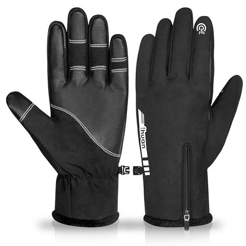 ihuan Winterhandschuhe Herren Damen Winter Warm, Thermo Wasserdicht Handschuhe, Winter...