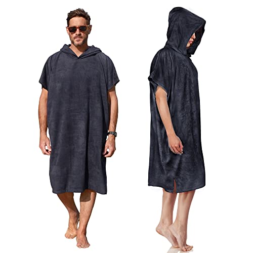 Surf Poncho Hooded Changing Towels Quick Dry Beach Change Robe für Erwachsene Männer...