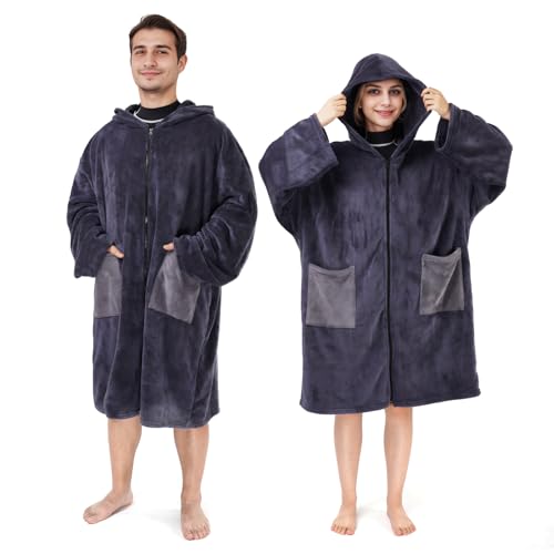 Owntop Handtuch Poncho Erwachsene, Surf Poncho Langen Ärmeln Damen Herren, Schnell...