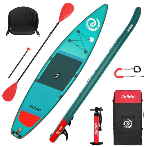 Jolldo SUP Aufblasbares Board 380cm Stand Up Paddle Board Zubehör Verstellbares Paddel,...