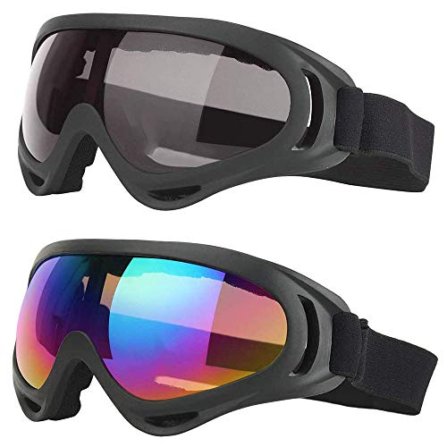 Lepidi 2 Stücke Skibrille für Kinder, Schneebrille zum Skifahren, UV-Schutz...