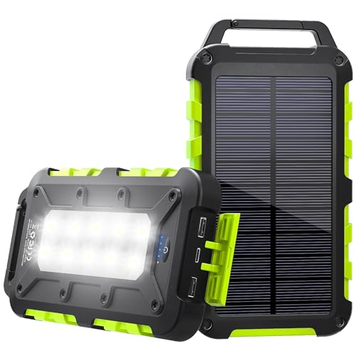 Solar Powerbank 26800mAh, PD 15W Tragbares Solarladegerät USB C Outdoor Wasserdichtes...