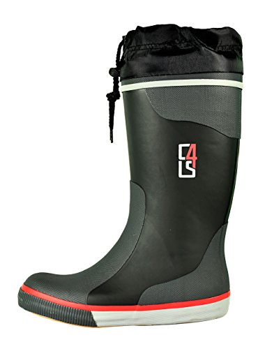 crazy4sailing Damen Herren Segelstiefel Langschaft lang Schnürung Gummistiefel, Schwarz,...