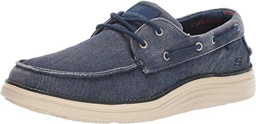 Skechers Herren Status 2.0 Lorano Mokassin, Navy Canvas, 43 EU