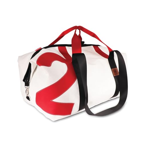 360Grad 360 Grad Kutter XL Reisetasche XL Weekender SegeltuchTasche Unisex weiß Zahl rot...