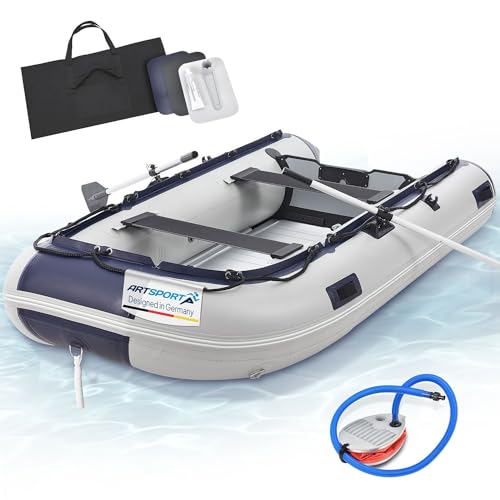 ArtSport Schlauchboot 3,20 m für 4 Personen mit 2 Sitzbänke & Aluboden - Paddelboot mit...