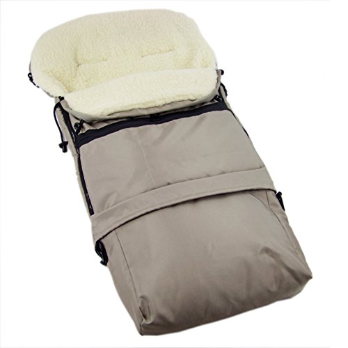 Rawstyle Winterfußsack 3 in 1 aus LAMMWOLLE (Cappuccino) 110cm & 85cm *35 Designs* für...