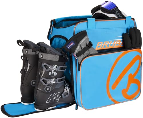 BRUBAKER Skischuhtasche Helmtasche Skischuhrucksack Super Champion Blau Orange - Limited...