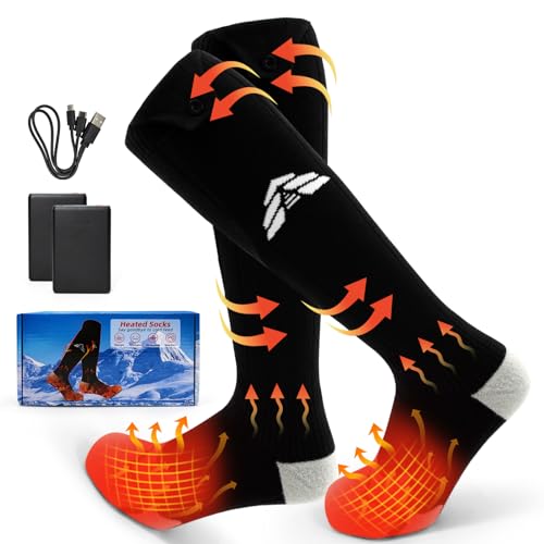 Beheizbare Socken für Männer & Frauen, 5V 5000mAh Batterie Beheizte Socken USB...