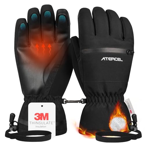 ATERCEL Skihandschuhe 3M Thinsulate Wasserdicht Touchscreen Warme Winter...