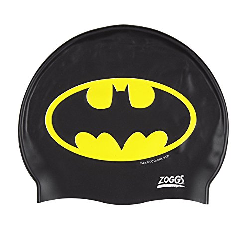 Zoggs Kinder Batman-Silicone Cap Badekappe, Black, One Size