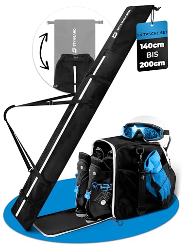 STYNGARD Skitasche Set Skisack [140 cm bis 200 cm] und Skischuhtasche mit Helmfach [40 L]...