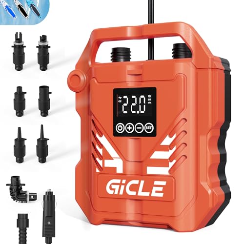 GICLE SUP Pumpe Elektrisch, 22PSI High Pressure Bootspumpe, DC12V Car Connection, System...