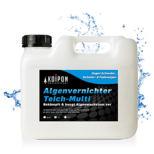 KOIPON Algenvernichter Teich-Multi 1L, Gegen Faden-, Schmier- und Schwebealgen im...