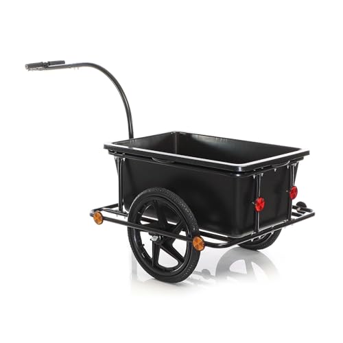 Wiltec Fahrrad Lastenanhänger 158x69x51 cm bis 80 kg, Fahrradanhänger mit 90 L...