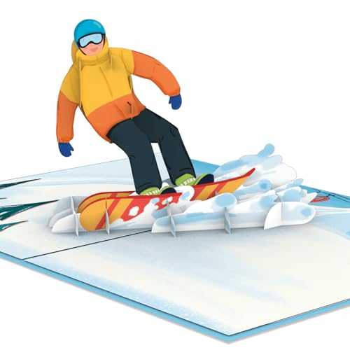 papercrush® Pop-Up Karte Snowboarder - Besonderer Gutschein für Snowboard Winterurlaub,...