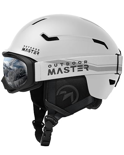 OutdoorMaster Skihelm-Set, Snowboard-Helm mit Brille für Erwachsene - 12...