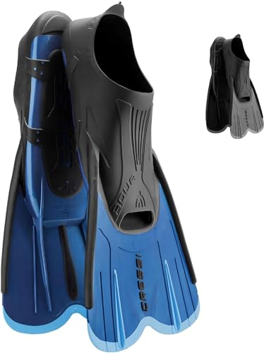 Cressi Agua Short Flossen Kurze Schnorchel-und Schwimmflossen, Blau, 31/32