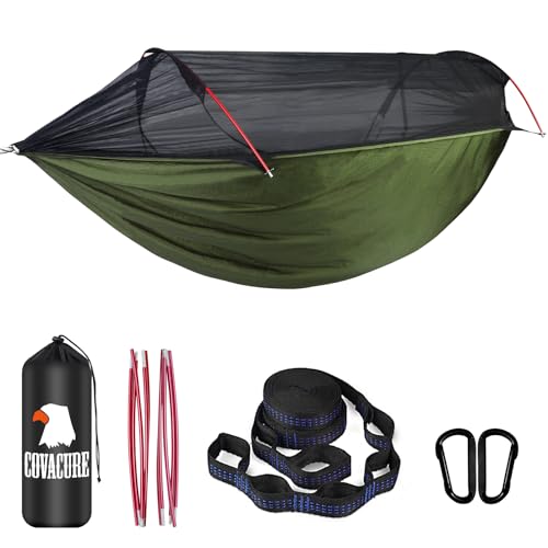 COVACURE Hängematte Outdoor Hängematte mit Moskitonetz - 200kg Belastbarkeit für 2...