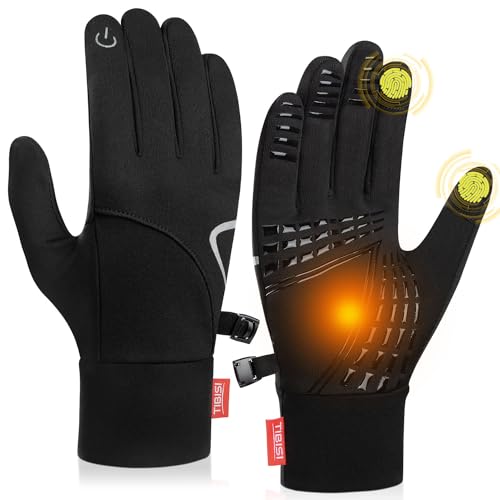 Fahrradhandschuhe Herren Winter, Thermo Handschuhe Damen [Touchscreen & Winddicht und...