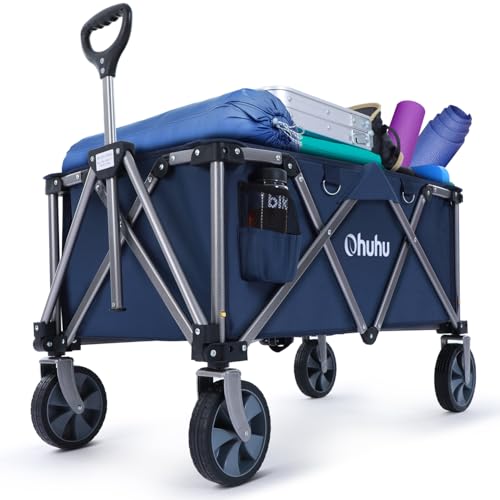 Ohuhu XL Bollerwagen Faltbar 145L 180kg Belastbarkeit, klappbar Strandwagen Gartenwagen...