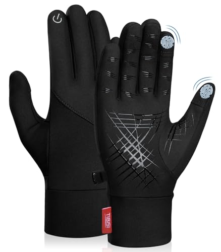 TANSTC fahrradhandschuhe Herren Touchscreen wasserdichte Winterhandschuhe Winter Warm...