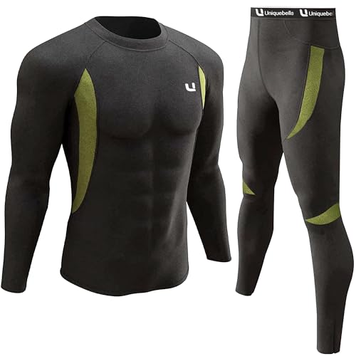 UNIQUEBELLA Thermo Unterwäsche Set, Funktionswäsche Herren Skiunterwäsche Winter Suit...