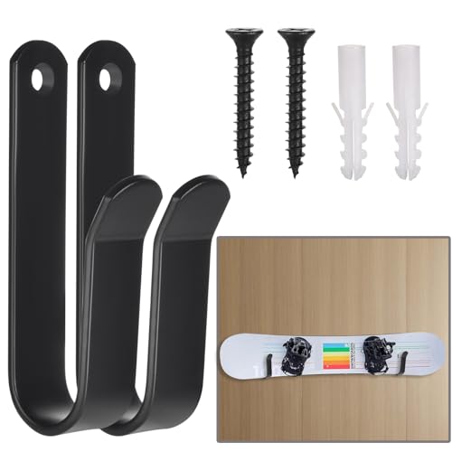 GGXZHT 2 Stück Snowboard Wandhalterung Horizontal, Skateboard Wandhalterung, Schwarz...