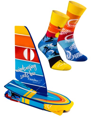 Rainbow Socks - Damen Herren Surfen Windsurfen Socken Box Novelty Gift für...