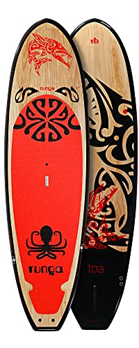 RUNGA TOA Wood RED Stand UP Paddle Board HARDBOARD Surfboard SUP #BR53 (285, 9.6)