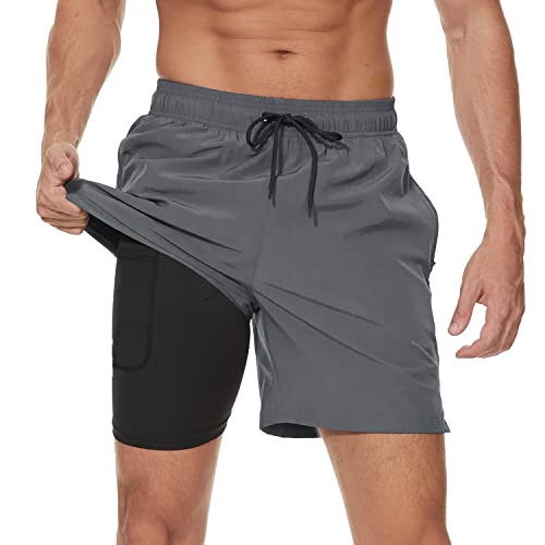 Arcweg Badehose für Herren mit Kompression Liner 2 in 1 Atmungsaktiv Badeshorts Männer...