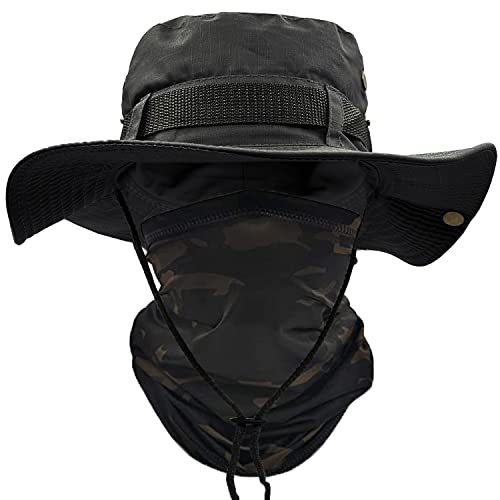 ehsbuy Sonnenhut Herren UPF 50+ Safari Hut Sommerhut Breiter Krempe Camo Wanderhut Armee...