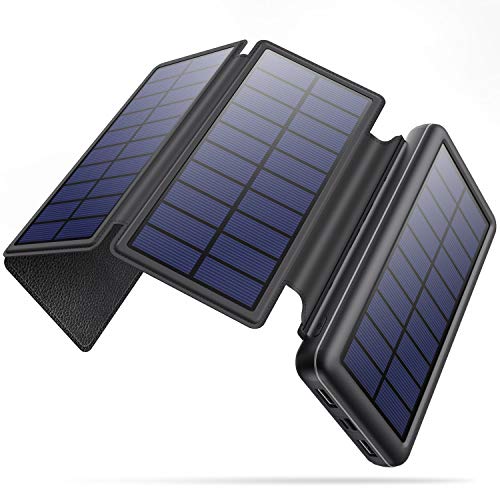 iPosible Solar Powerbank 26800mAh,Power Bank mit 4 Faltbar Externes Solarpanel...