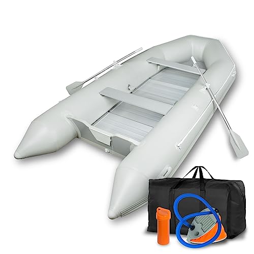 EBERTH Schlauchboot Angelboot Paddelboot aus robustem PVC für Außenborder 8 Personen,...