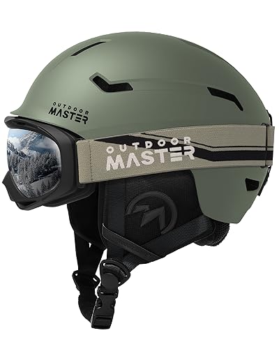OutdoorMaster Skihelm-Set, Snowboard-Helm mit Brille für Erwachsene - 12...