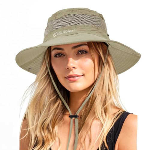 Durio Sonnenhut Damen und Herren - Outdoor Sommer Wanderhut UV-Schutz Bucket Cap mit...