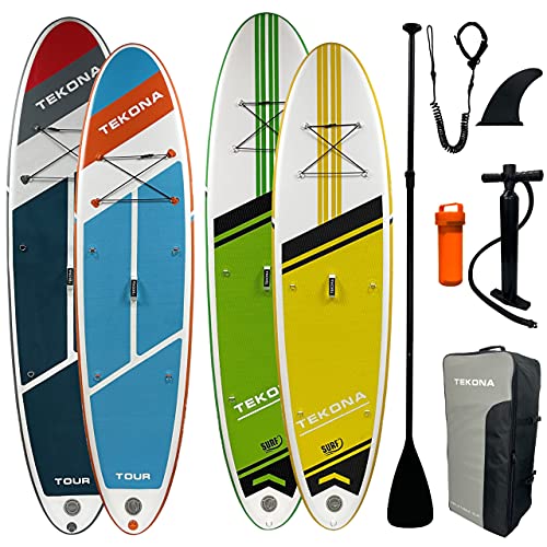 TEKONA Stand Up Paddling Board Set | Aufblasbares SUP Board 3 Finnen | 300cm 120kg...