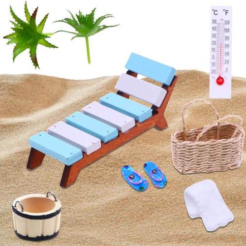 RANJIMA Miniatur Deko Sauna Zubehör Set - 8 Stück Wellness Deko Zubehör, Mini...