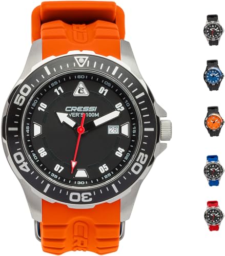 Cressi Manta Watch Colorama - Professionelle Taucheruhr, widerstandsfähig 100m/10 ATM