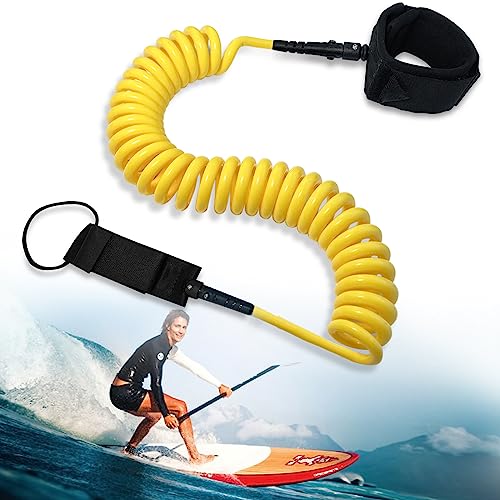 xiaowanwan Leash Sup,7mm Surf Leash,360° Drehung Surf Coiled...