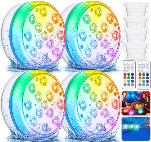 Amzeeniu Unterwasser Licht,13 LED Poolbeleuchtung Unterwasser Beleuchtung Wasserdichte RGB...